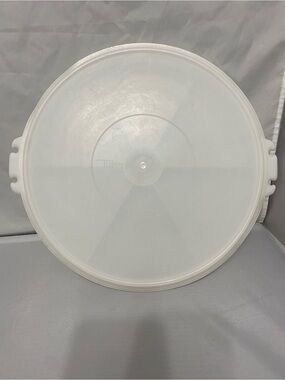 Tupperware Divided White Round Plastic Food Storage with Lid